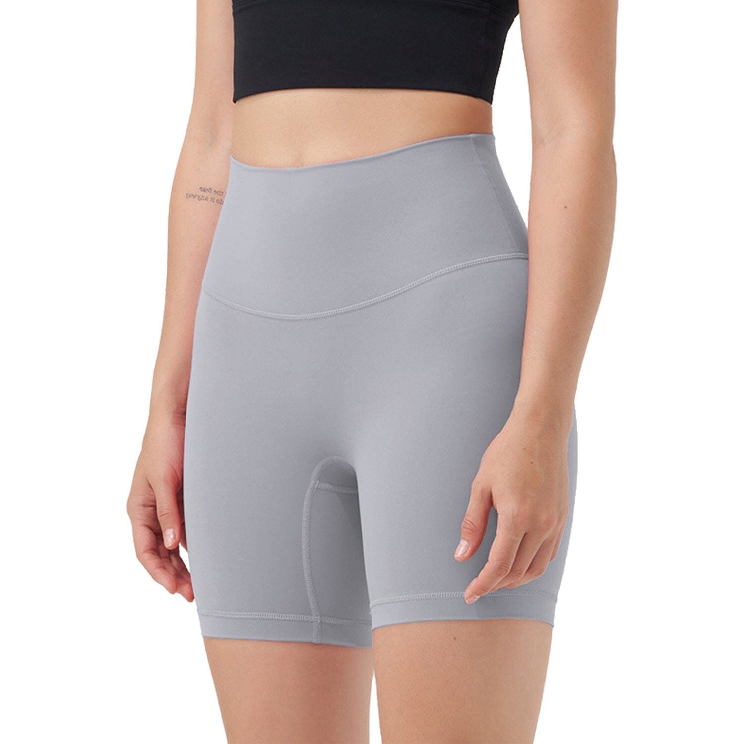 Women's High Waist Biker Shorts Women's Bottoms Gray S - DailySale