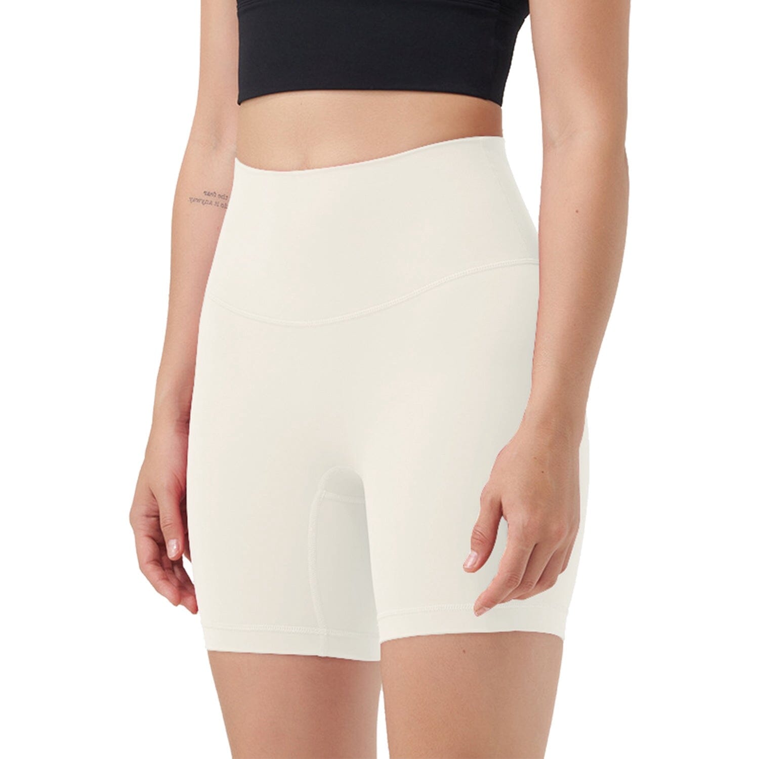 Women's High Waist Biker Shorts Women's Bottoms Ivory S - DailySale