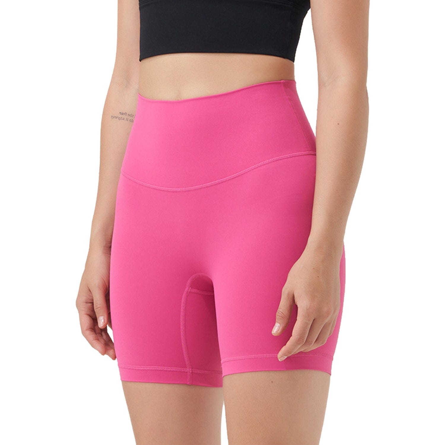 Women's High Waist Biker Shorts Women's Bottoms Pink S - DailySale