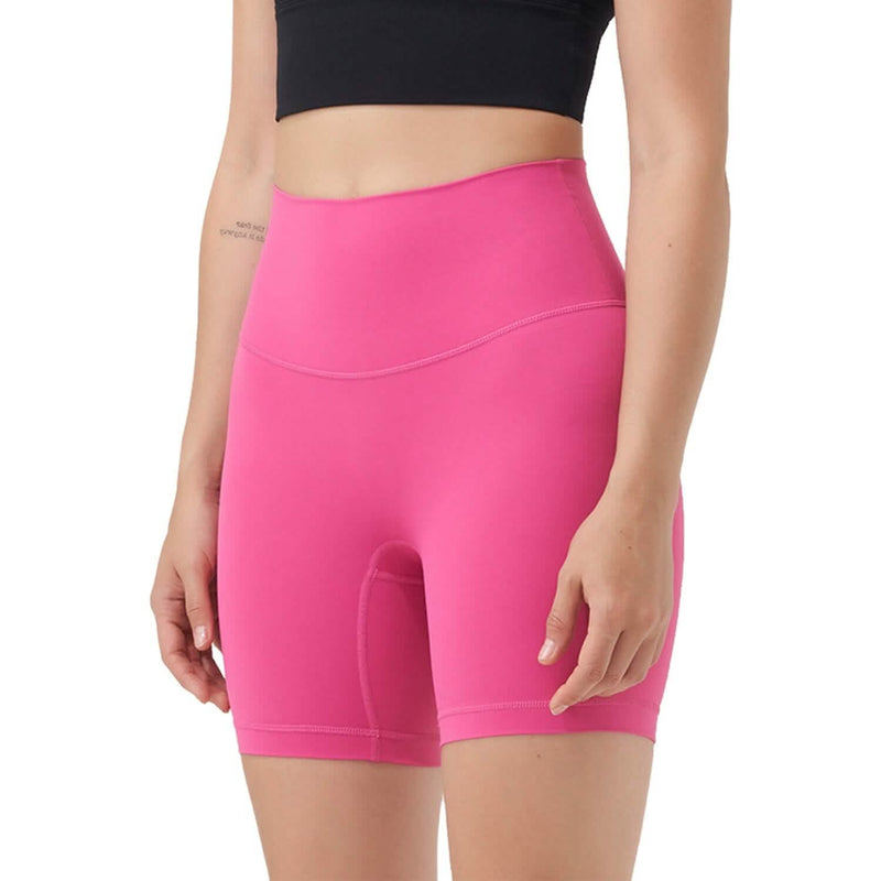 Women's High Waist Biker Shorts Women's Bottoms Pink S - DailySale