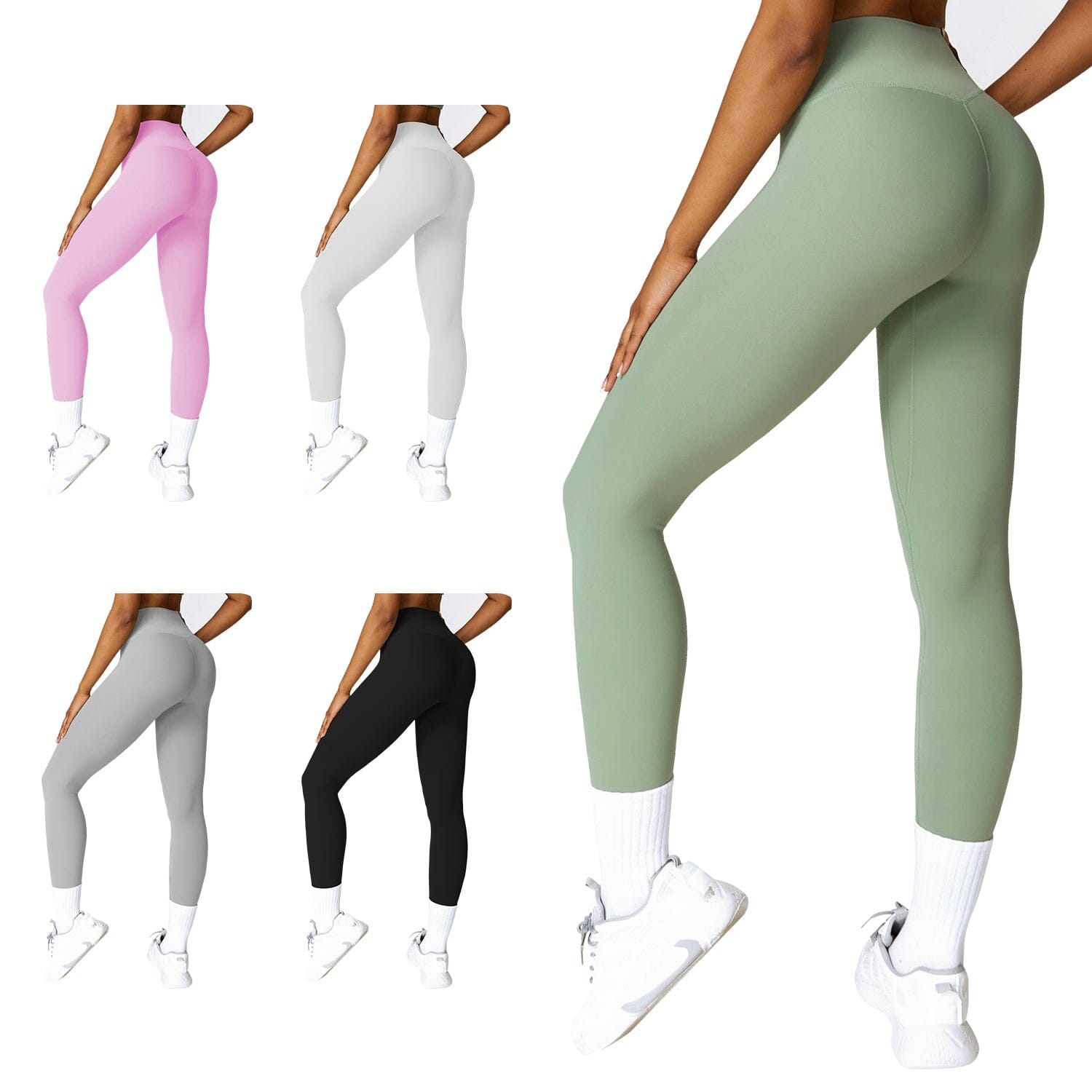 Women's High Waist Workout Leggings Tummy Control Compression with 25" Inseam No Front Seam Women's Bottoms - DailySale