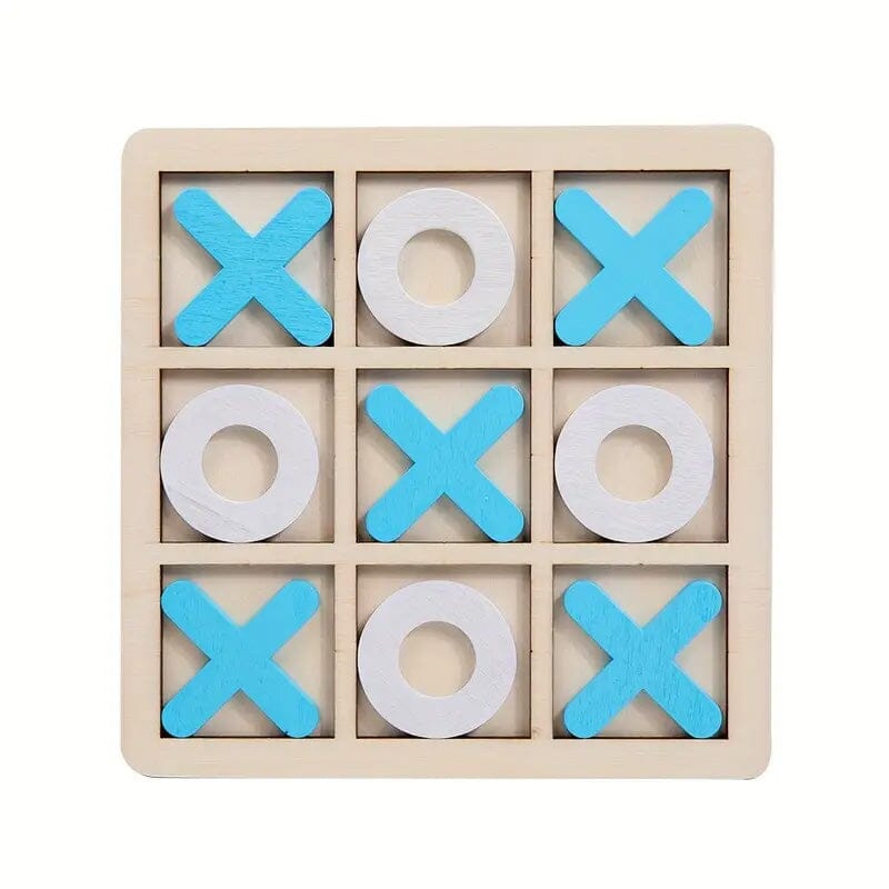 Wood Tic-Tac Toe XOXO Board Game Toys & Games Blue - DailySale