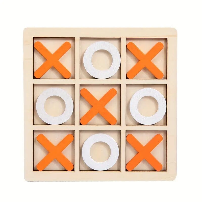 Wood Tic-Tac Toe XOXO Board Game Toys & Games Orange - DailySale