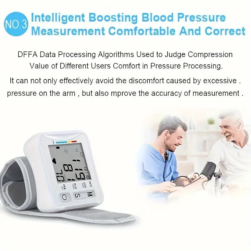 Wrist Blood Pressure Monitor with LCD Display, Adjustable Cuff with Irregular Heartbeat Detection Wellness - DailySale