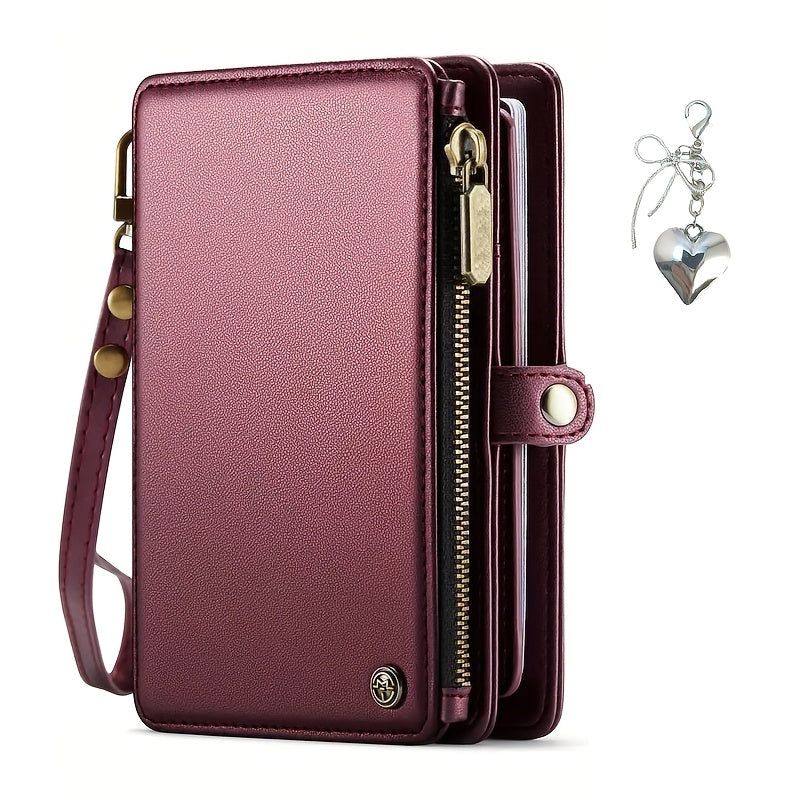 Wine red travel wallet wristlet