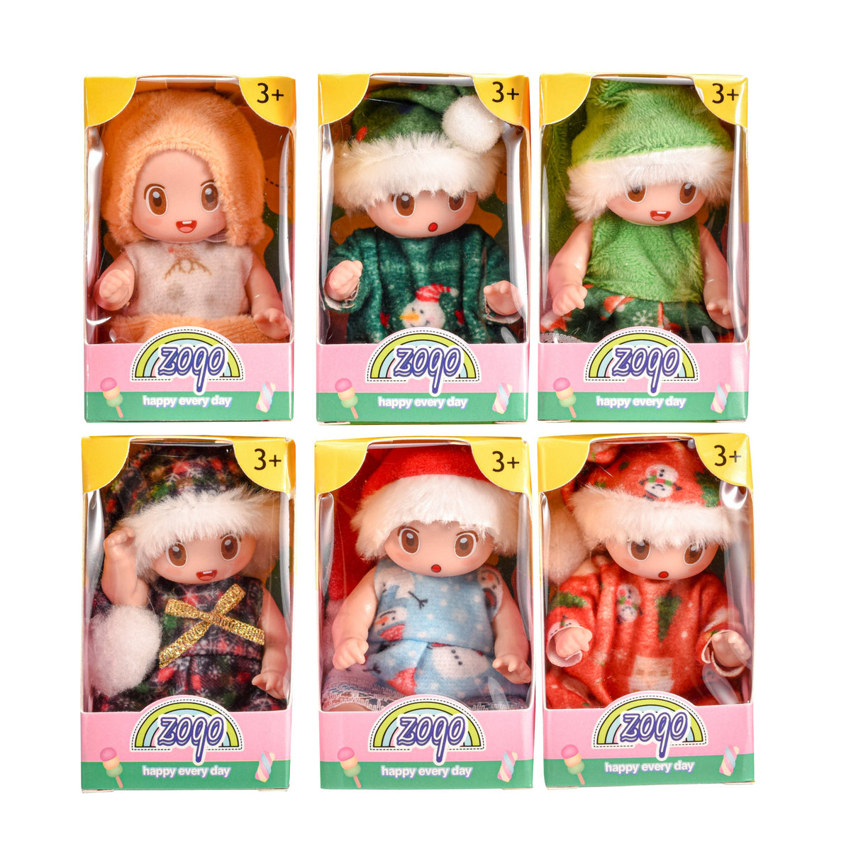 Set B dolls in their individual window boxes