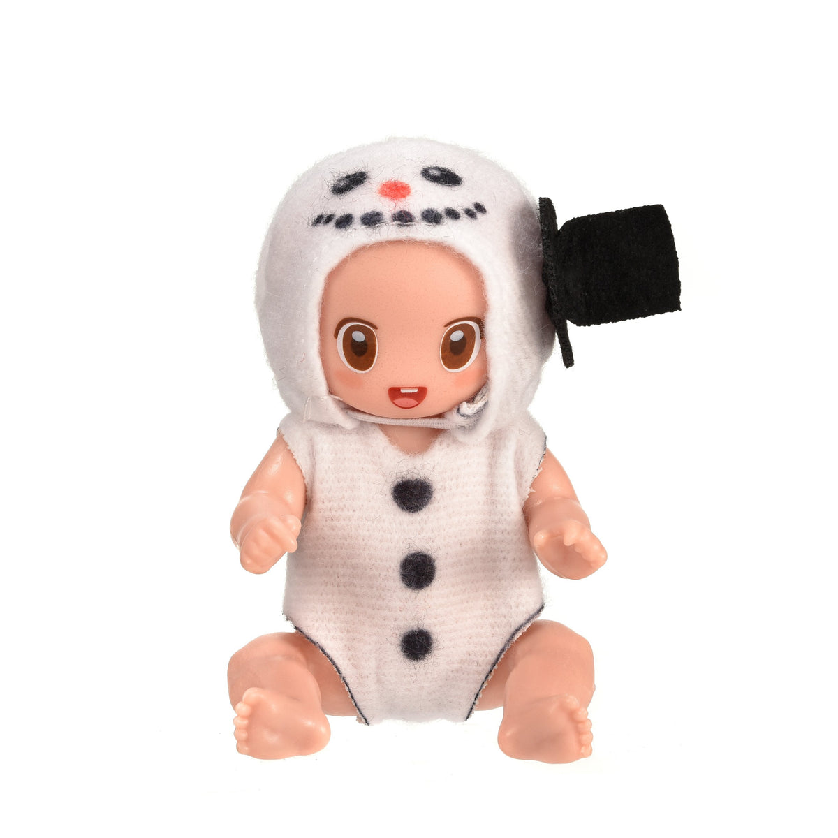 Set A: white snowman doll with a black top hat