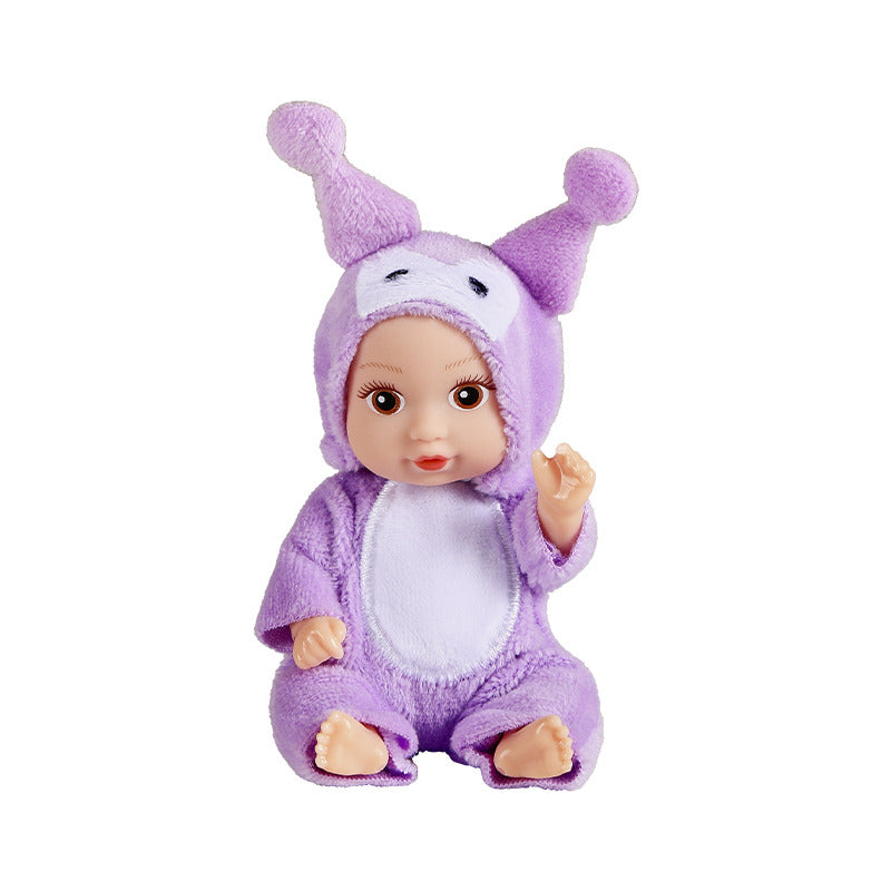 Purple bear costume mini doll