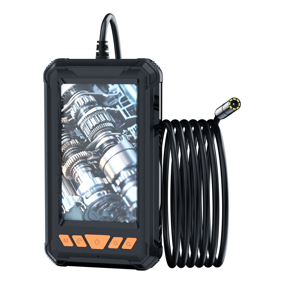 Handset and coiled semi-rigid cable