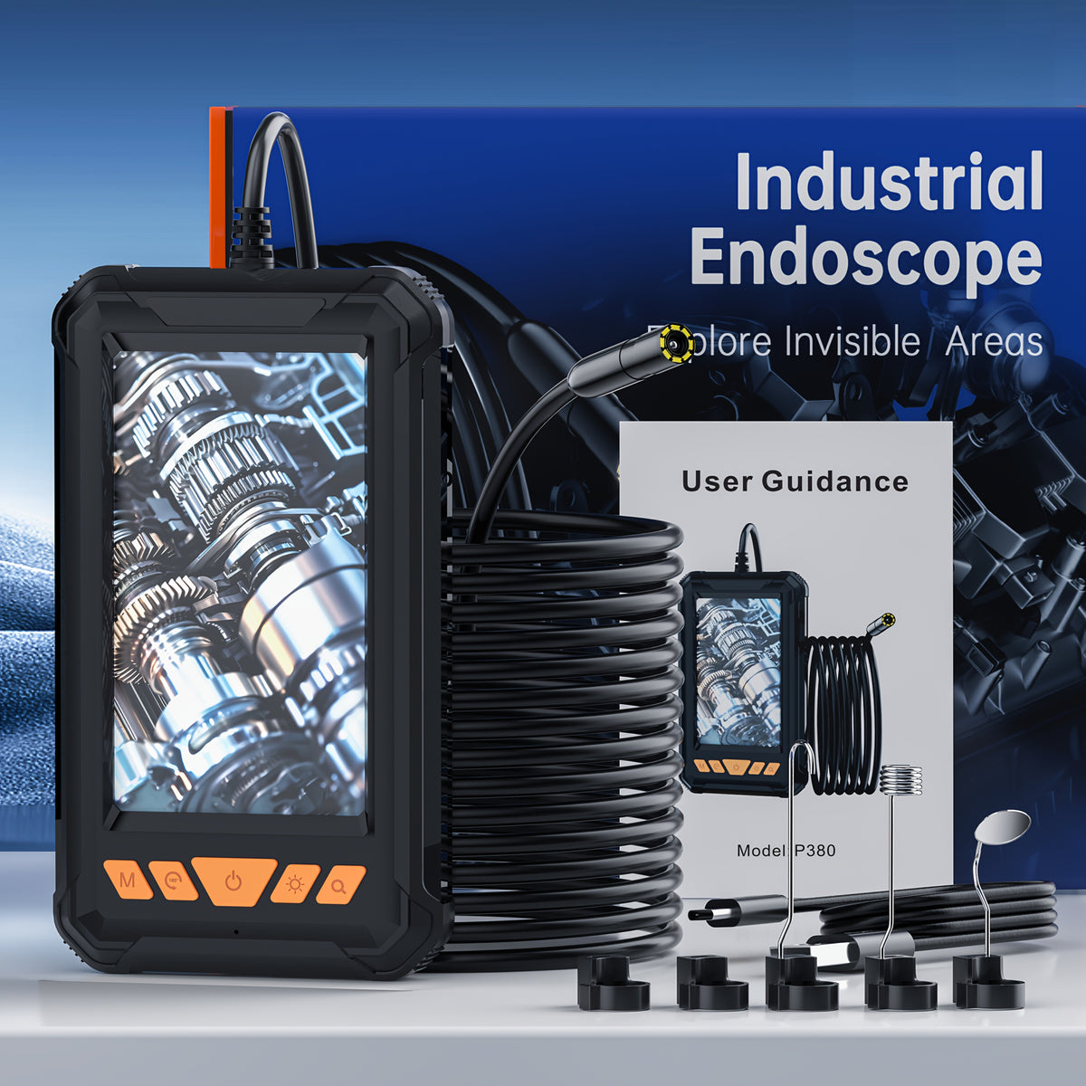 Everything in the box, handset, cable, attachments and user guide