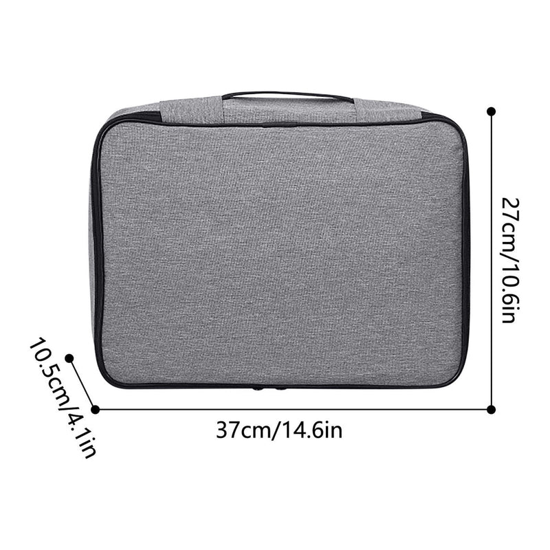 Dimensions, 37 by 27 by 10.5 centimeters or 14.6 by 10.6 by 4.1 inches