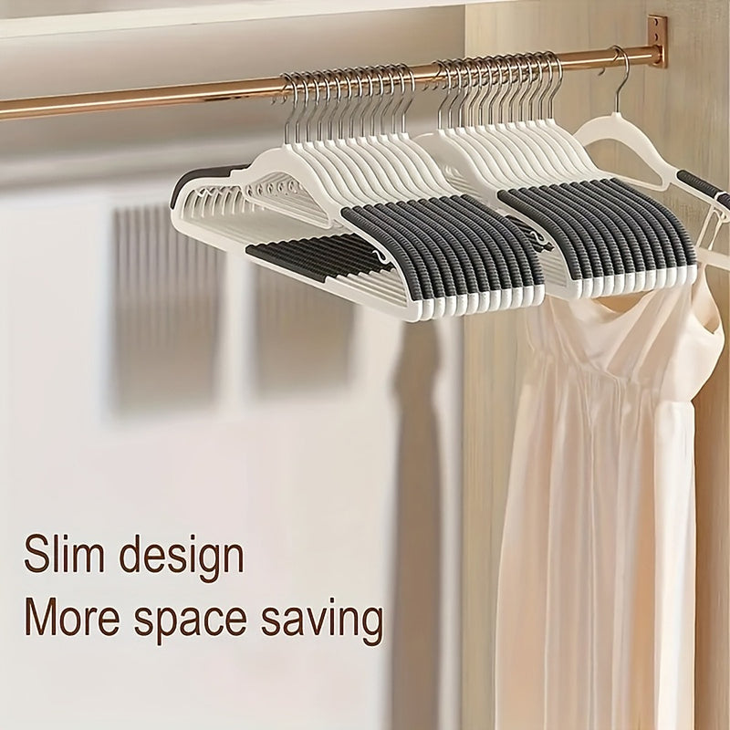 Slim design shown on a rail with a dress, for more space saving