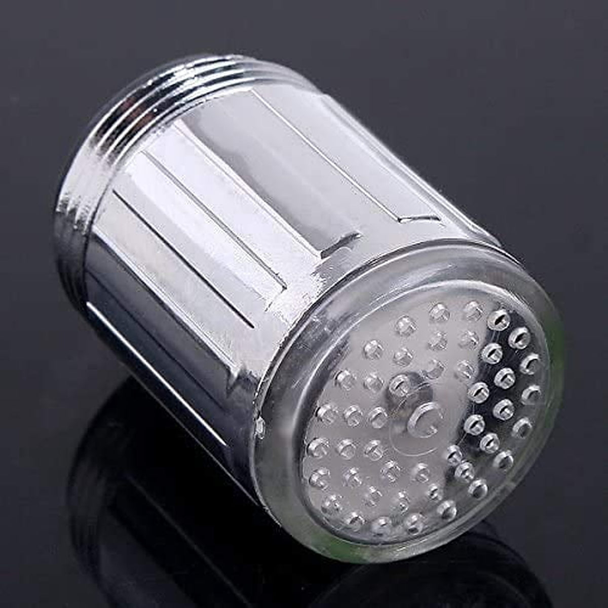 Close-up of the LED head showing the ring of lights inside