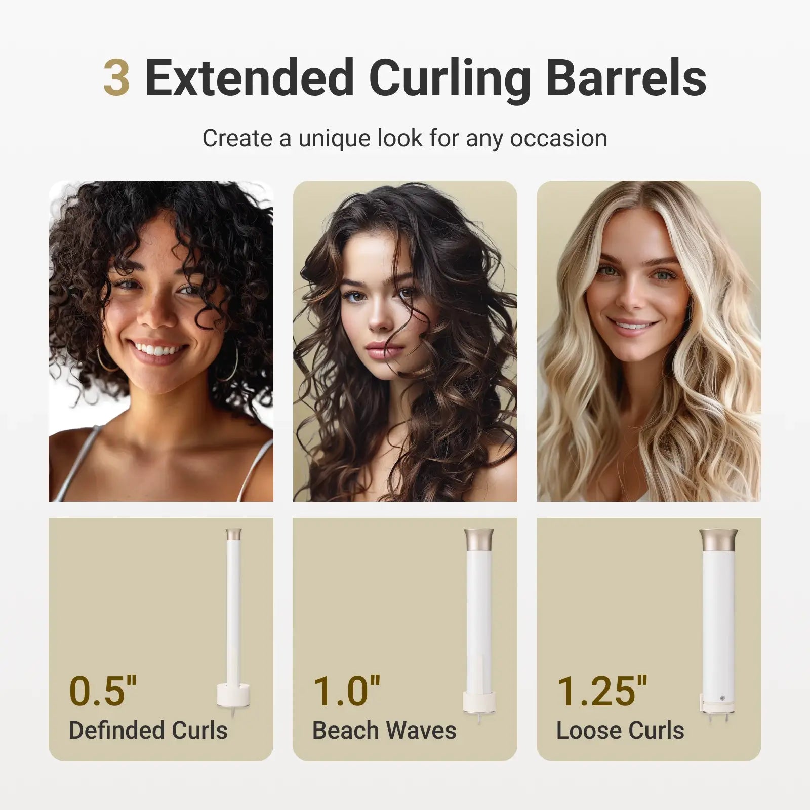 xCool 3-in-1 Automatic Rotating Curling Wand Set