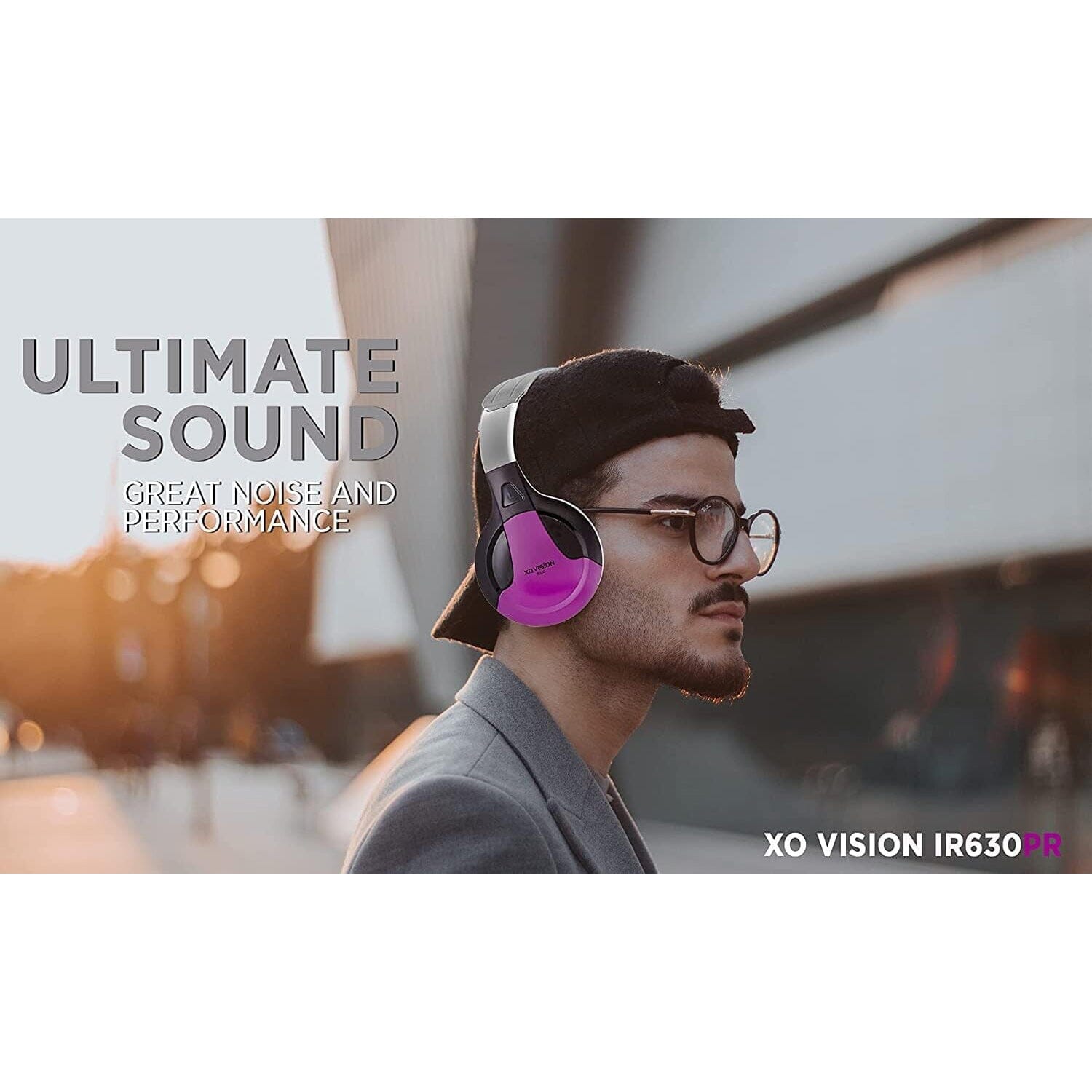 XO Vision IR630PR Universal IR Wireless Foldable Headphones - Bluetooth-Enabled Lightweight (Purple) Headphones - DailySale