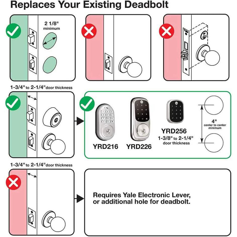 Yale Security Assure Keypad Door Lock Push Button YRD210-ZW-605 Smart Home & Security - DailySale