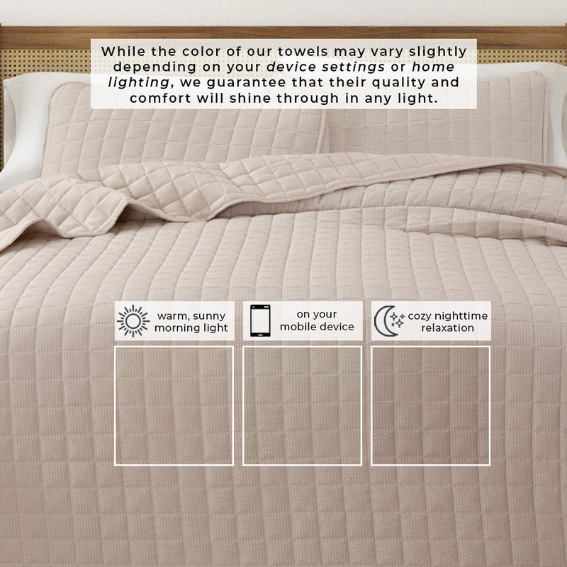 Box-Stitched Seersucker Quilt Set - Seersucker Collection