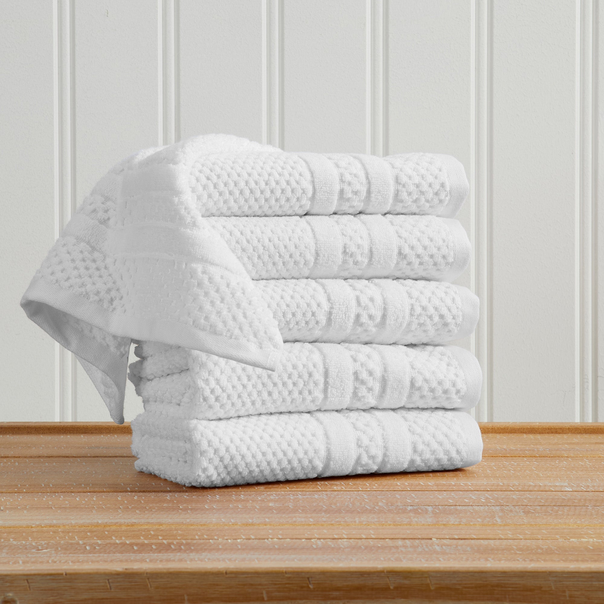 100% Cotton Checkered Jacquard Bath Towel Set - Giuliana Collection