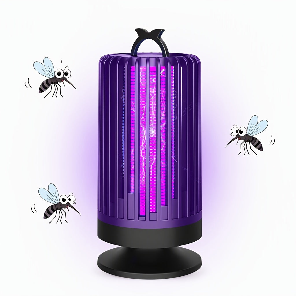 Purple bug zapper on a white background
