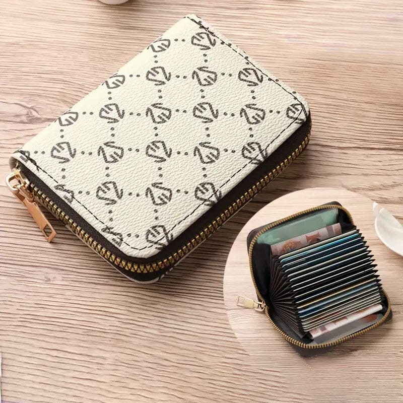 Zipper Around Credit Card Holder Bags & Travel Beige - DailySale