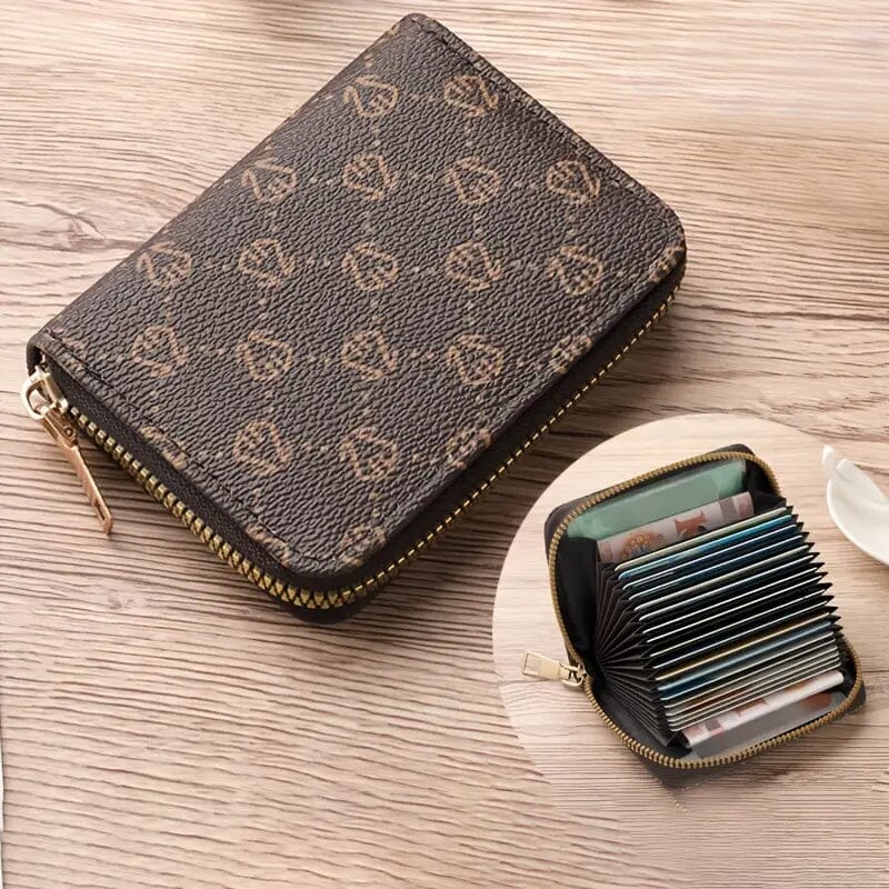 Zipper Around Credit Card Holder Bags & Travel Brown - DailySale