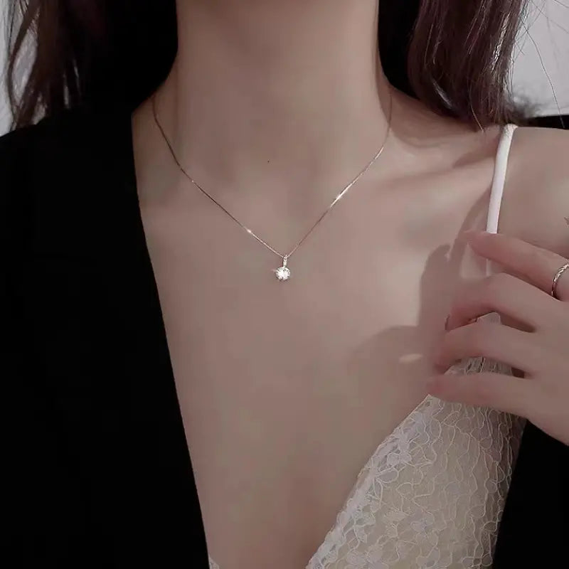 Zirconia Water Drop Pendant Clavicle Chain Necklace Necklaces - DailySale