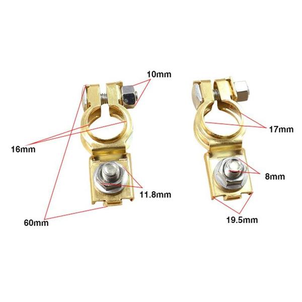 1-Pair: Adjustable Battery Terminal Clamp Clips Automotive - DailySale