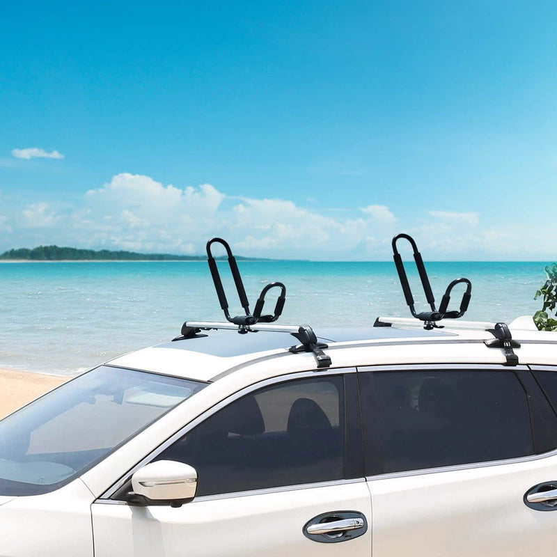 1-Pair: Universal J-Bar Kayak Carrier Automotive - DailySale