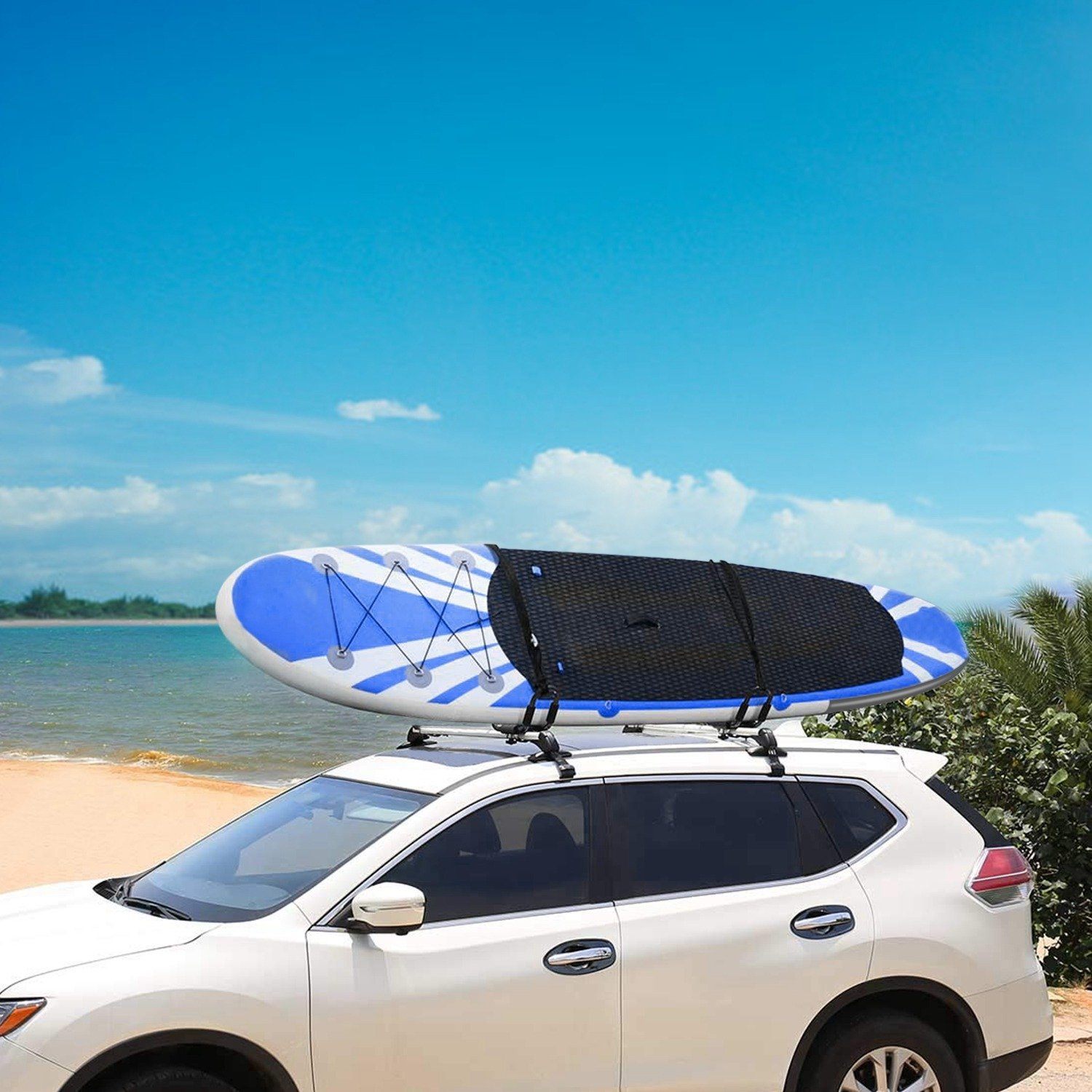 1-Pair: Universal J-Bar Kayak Carrier Automotive - DailySale