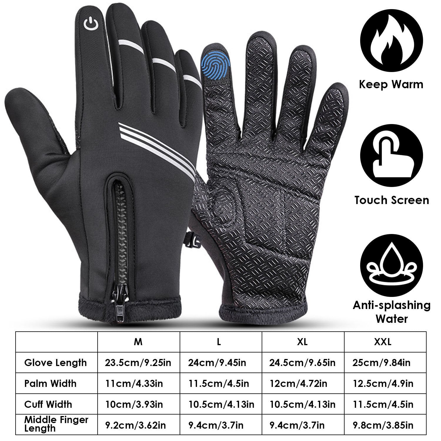 1-Pair: Winter Touchscreen Thermal Gloves Sports & Outdoors - DailySale