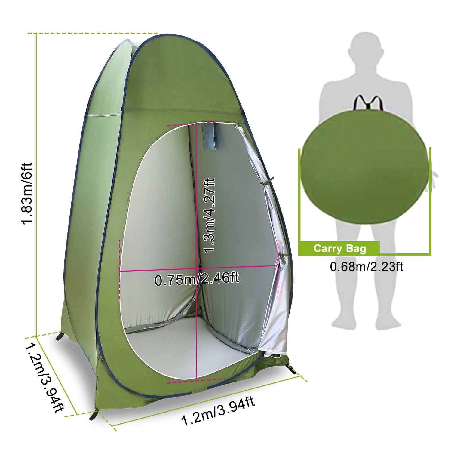 1 Person Outdoor Pop Up Toilet Tent Sports & Outdoors - DailySale