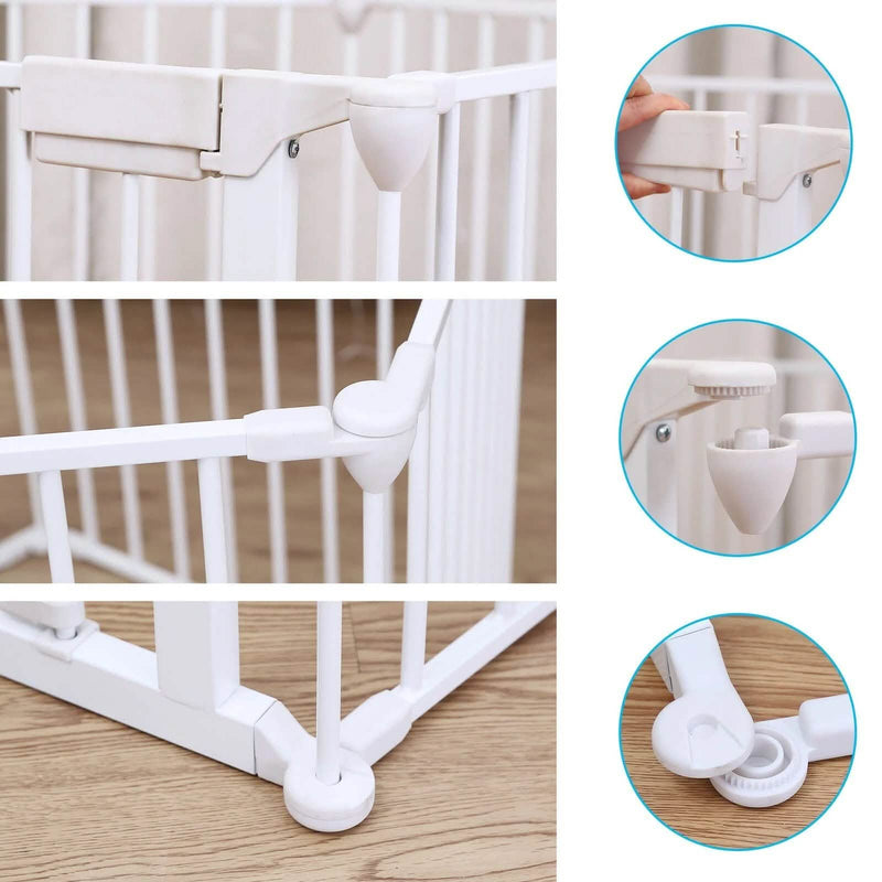 10 ft Wide Baby Gate Playard Satey Rail Fence Barrier Room Divider 5 Panels Baby - DailySale