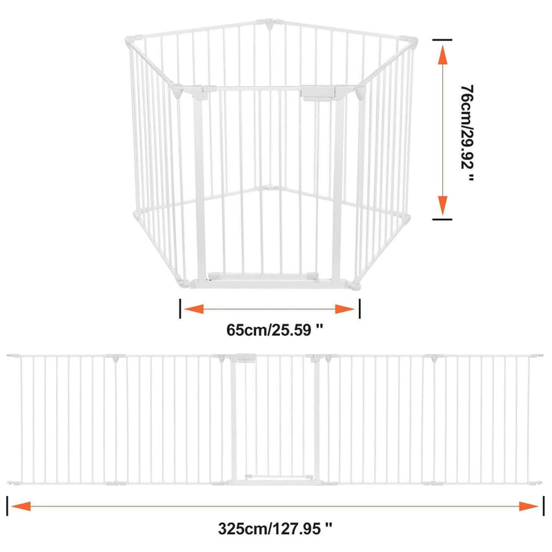 10 ft Wide Baby Gate Playard Satey Rail Fence Barrier Room Divider 5 Panels Baby - DailySale
