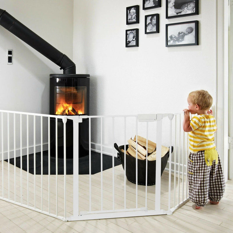 10 ft Wide Baby Gate Playard Satey Rail Fence Barrier Room Divider 5 Panels Baby - DailySale