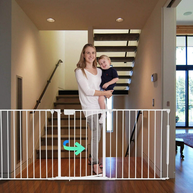 10 ft Wide Baby Gate Playard Satey Rail Fence Barrier Room Divider 5 Panels Baby - DailySale