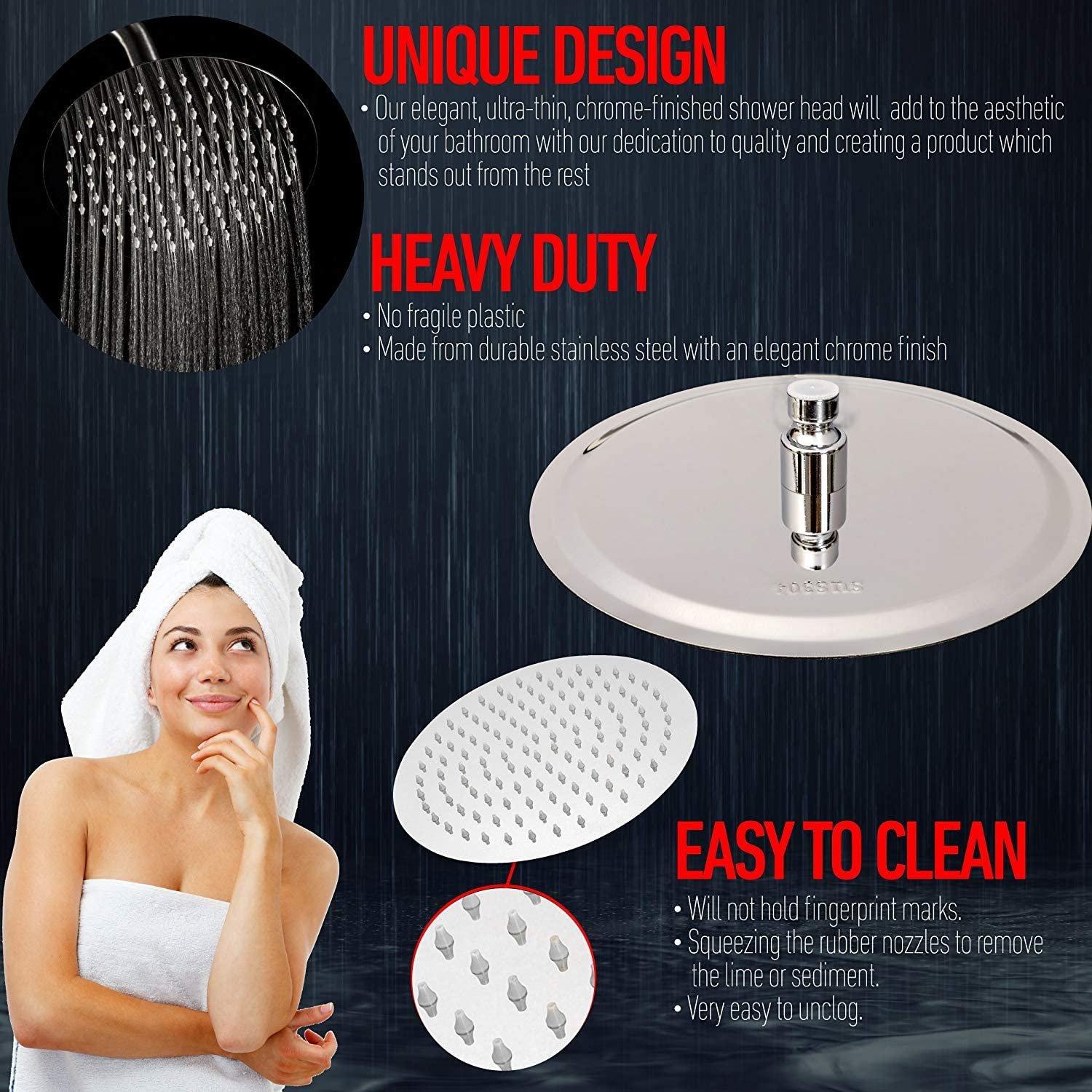 10 Inch Rainfall Shower Head Bath - DailySale