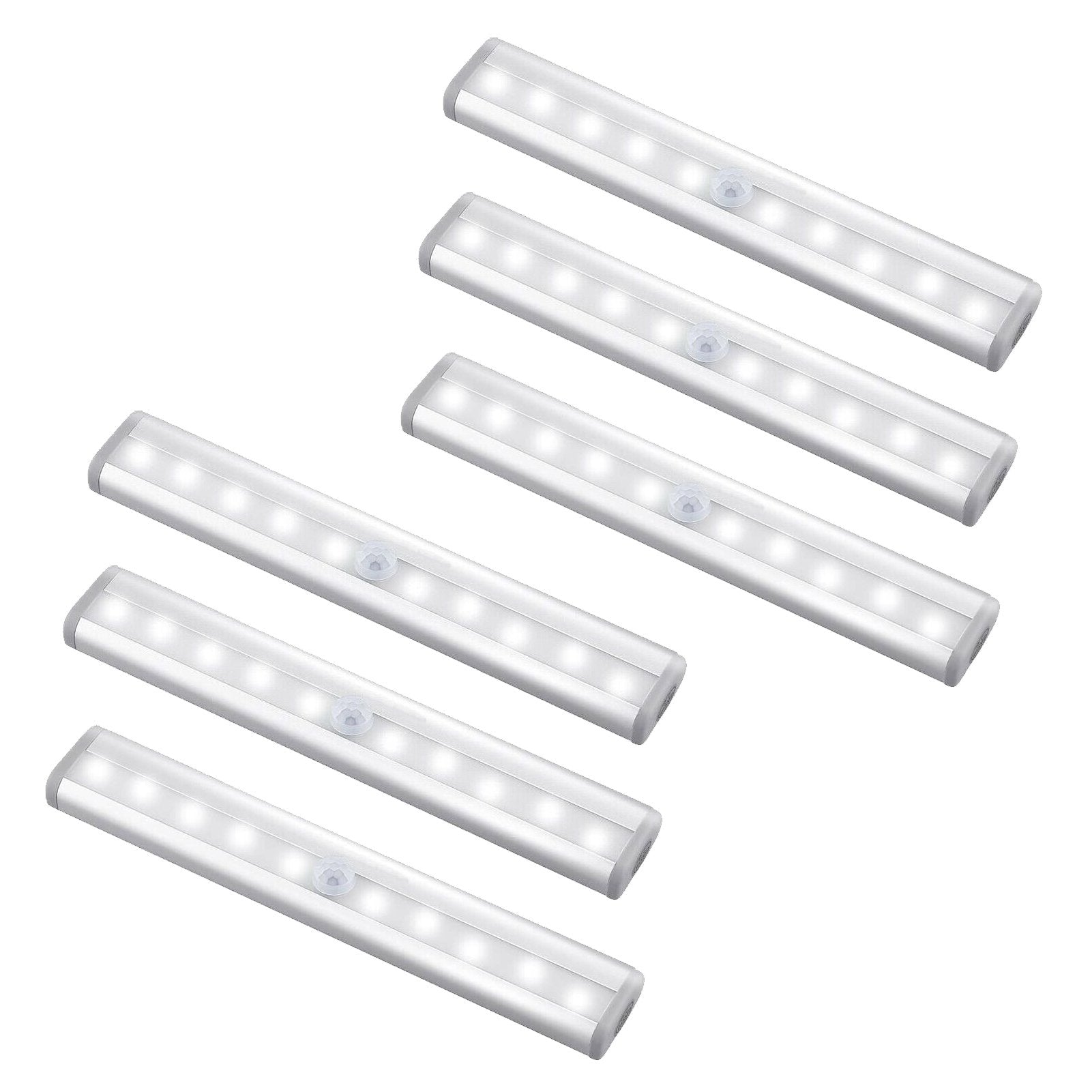 10 Led Motion Sensor Stick On Light Bars Indoor Lighting 6-Pack - DailySale