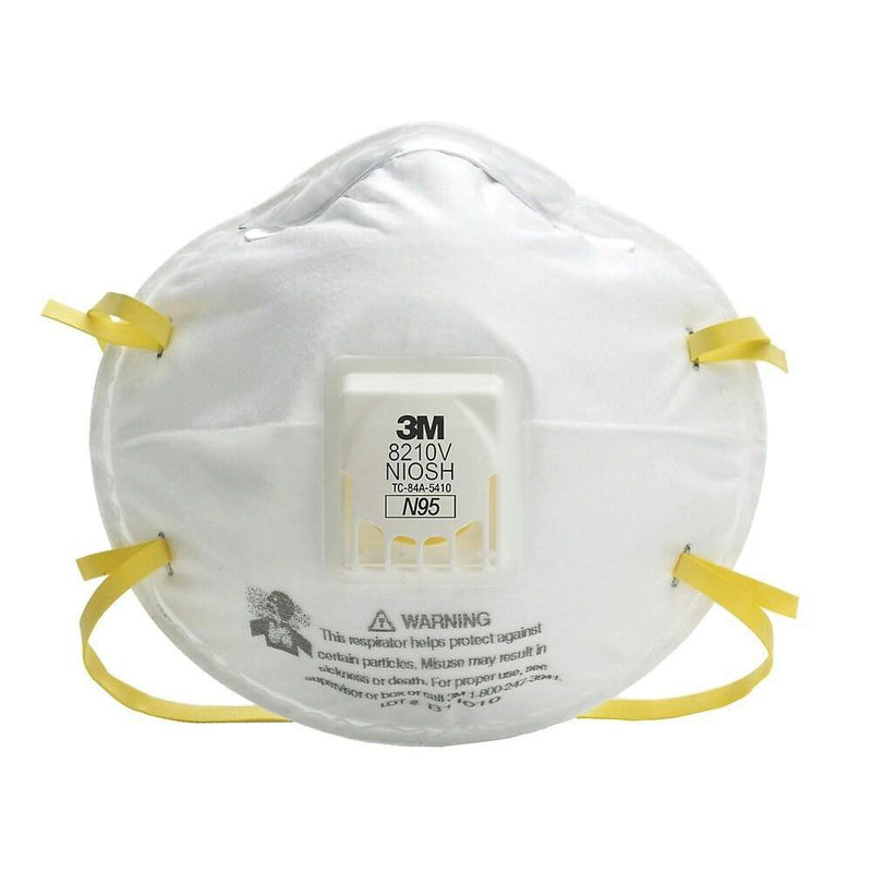 10-Pack: 3M N95 Particulate Respirator Mask with Cool Flow Valve 8210V Face Masks & PPE - DailySale