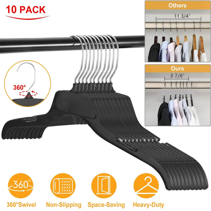 10-Pack: Clothes Hanger Non-Slip Notched Space-Saving Closet & Storage - DailySale