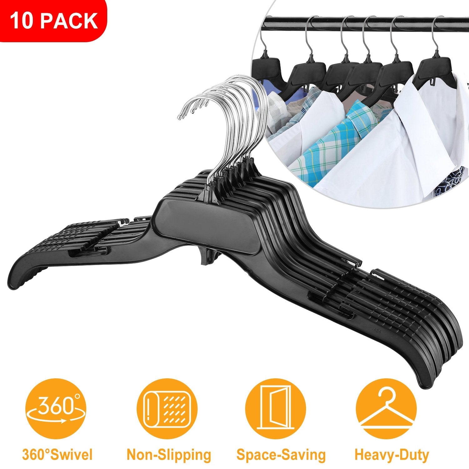 10-Pack: Clothes Hanger Non-Slip Notched Space-Saving Closet & Storage - DailySale