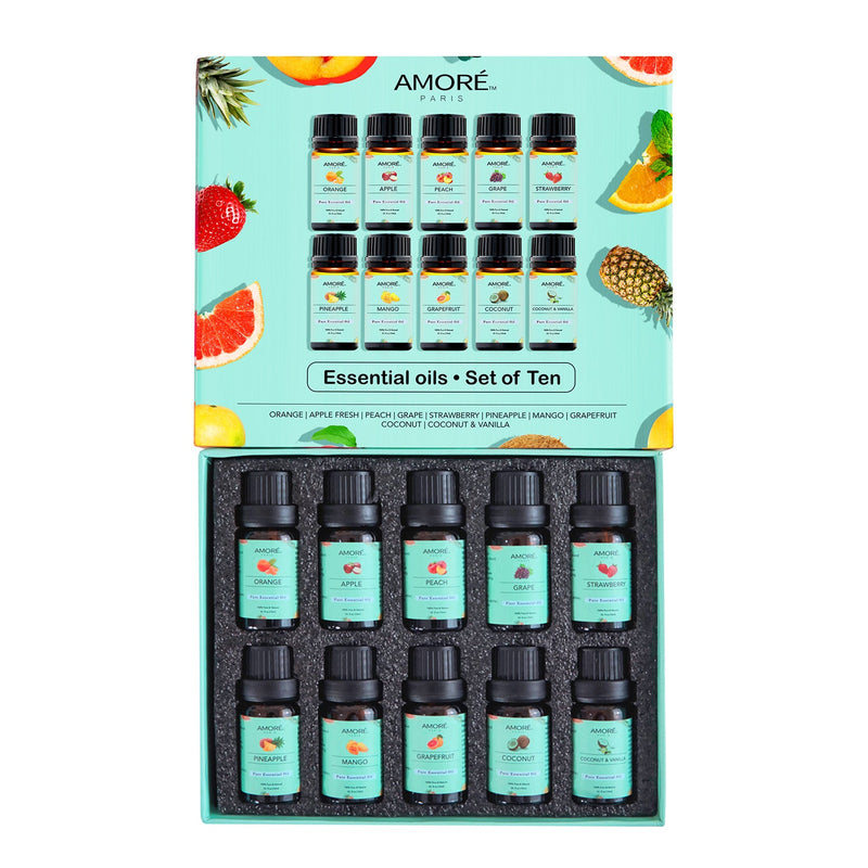 10-Pack: Fruity Fragrance Premium Aromatherapy Diffuser Oils Set For Candle & Soap Making Wellness - DailySale