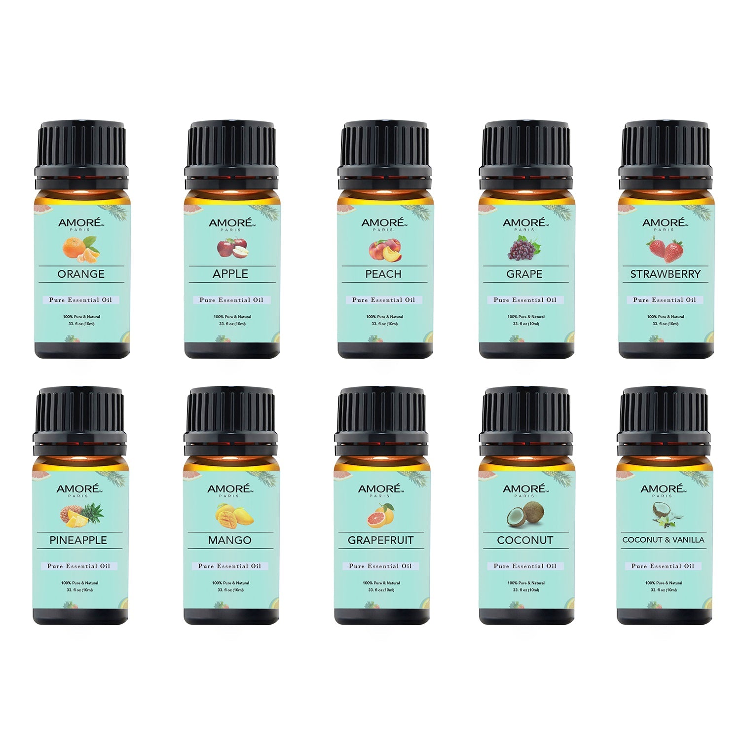 10-Pack: Fruity Fragrance Premium Aromatherapy Diffuser Oils Set For Candle & Soap Making Wellness - DailySale