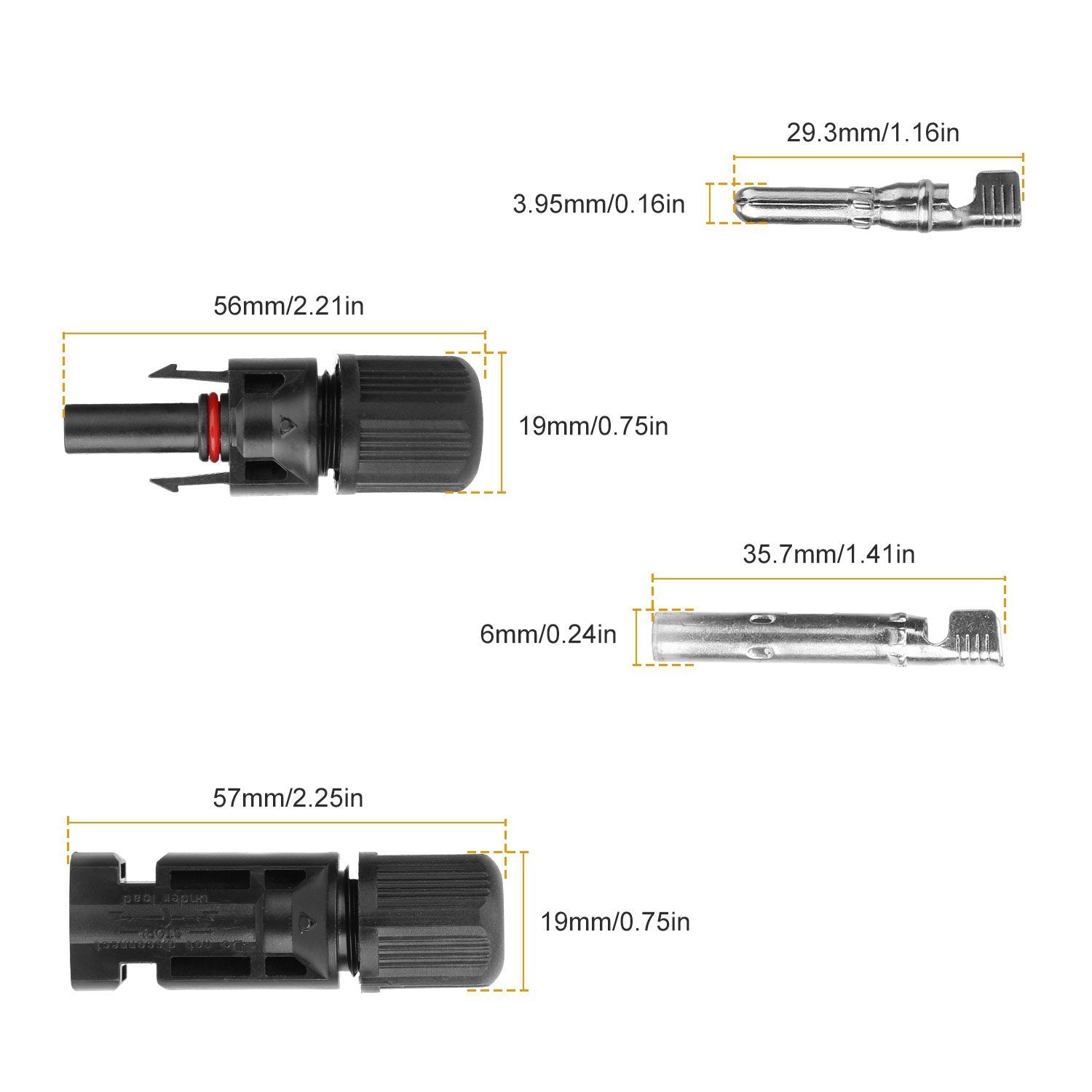 10-Pairs: Solar Panel Connectors Household Batteries & Electrical - DailySale