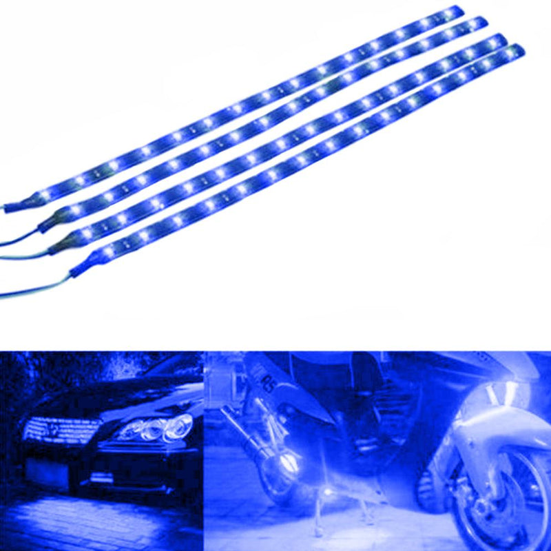 10-Piece: 12" 15SMD Waterproof 12V Flexible LED Strip Light For Car Automotive Blue - DailySale