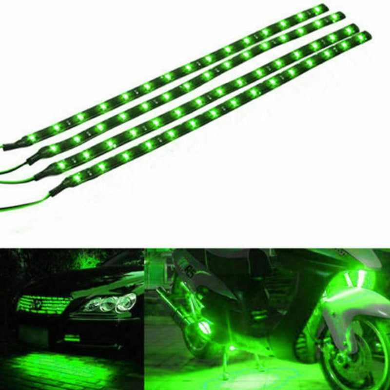 10-Piece: 12" 15SMD Waterproof 12V Flexible LED Strip Light For Car Automotive Green - DailySale