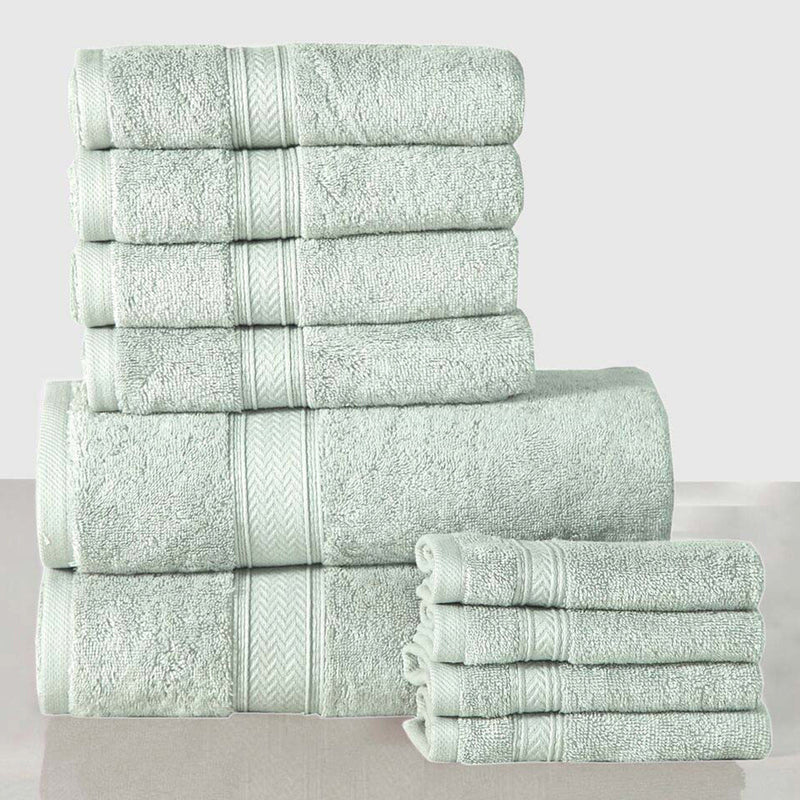 10-Piece: 600 GSM Lux Soft Cotton Towel Set Home Essentials Jade - DailySale