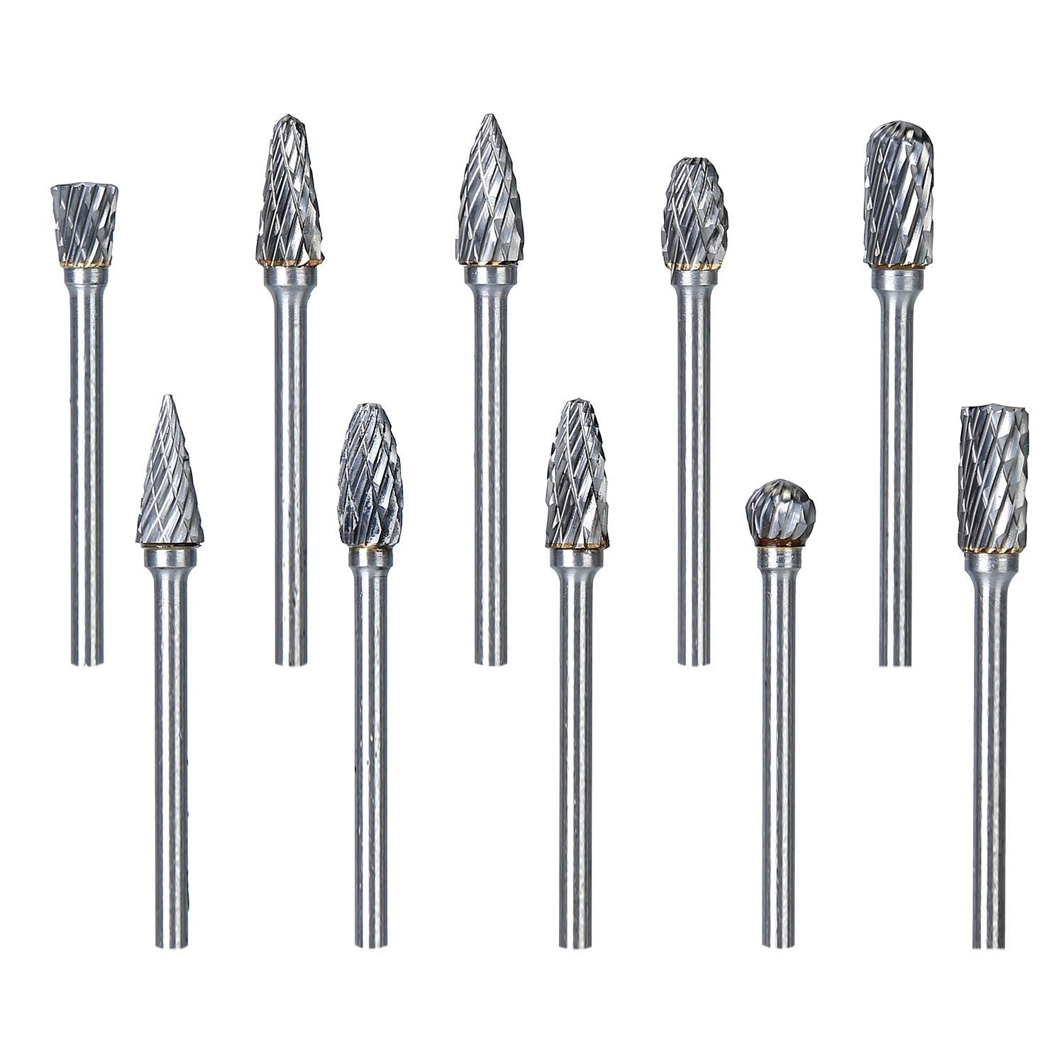 10-Piece: Double Cut Carbide Rotary Die Grinder Bit Set Home Improvement - DailySale