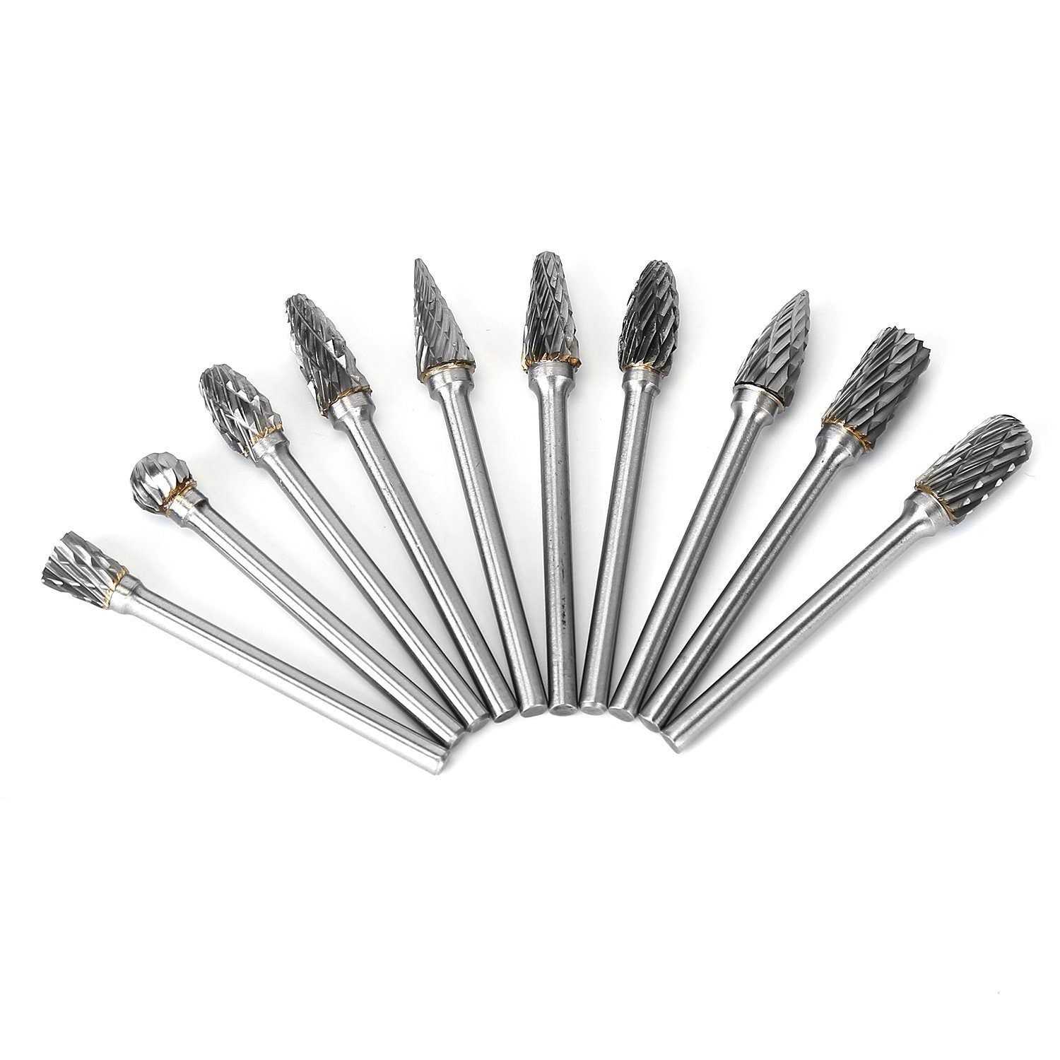 10-Piece: Double Cut Carbide Rotary Die Grinder Bit Set Home Improvement - DailySale