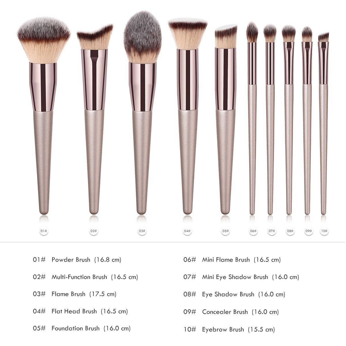 10-Piece: Glow Makeup Brushes Beauty & Personal Care - DailySale