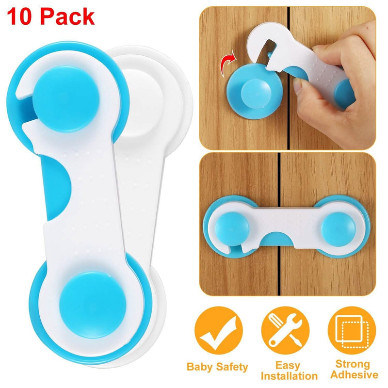10-Piece: Kids Cabinet Strap Safety Locks Baby - DailySale